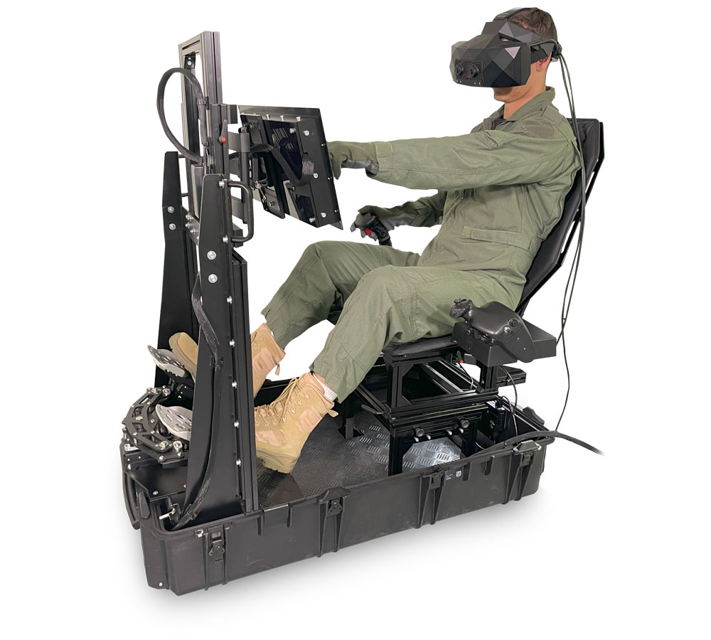 Vrgineers Portable Trainer Mixed Reality - pilot in training