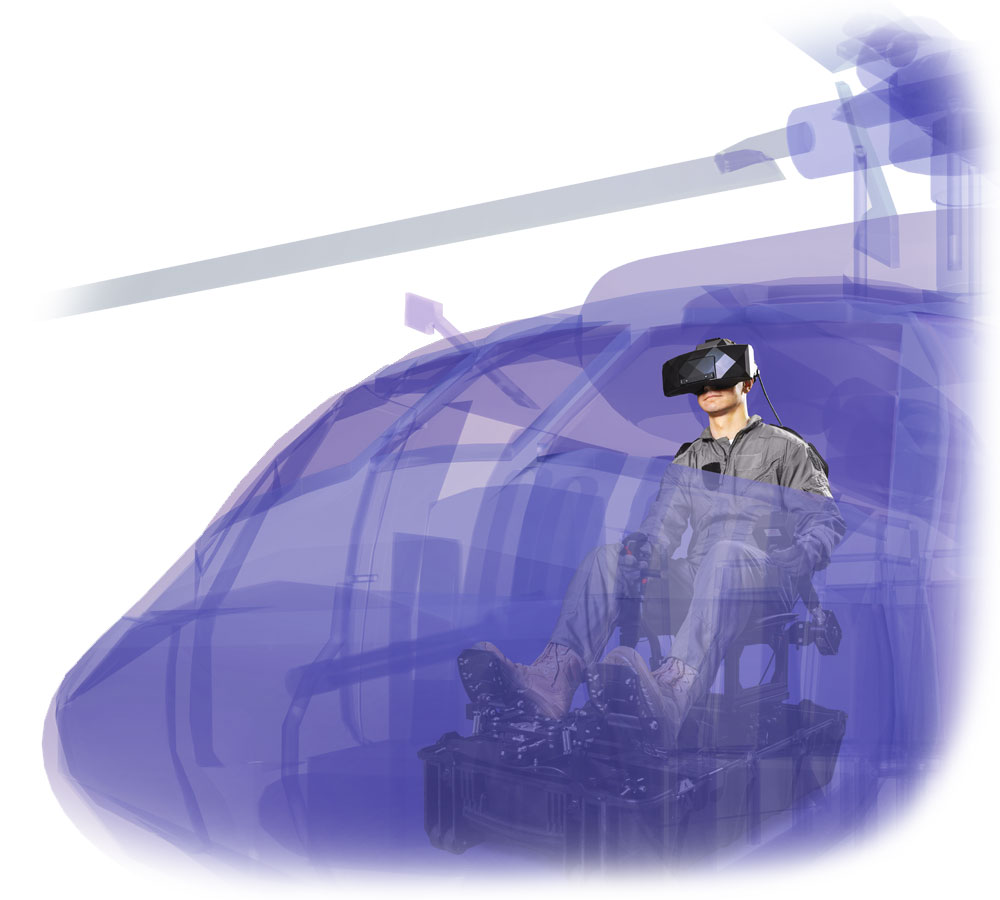 Portable Trainer LIGHT helicopter simulation visualisation